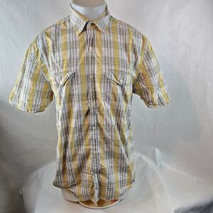 Timberland Shirt Men Large Button Up Plaid Short Sleeve Outdoors Gorpcore Casual
